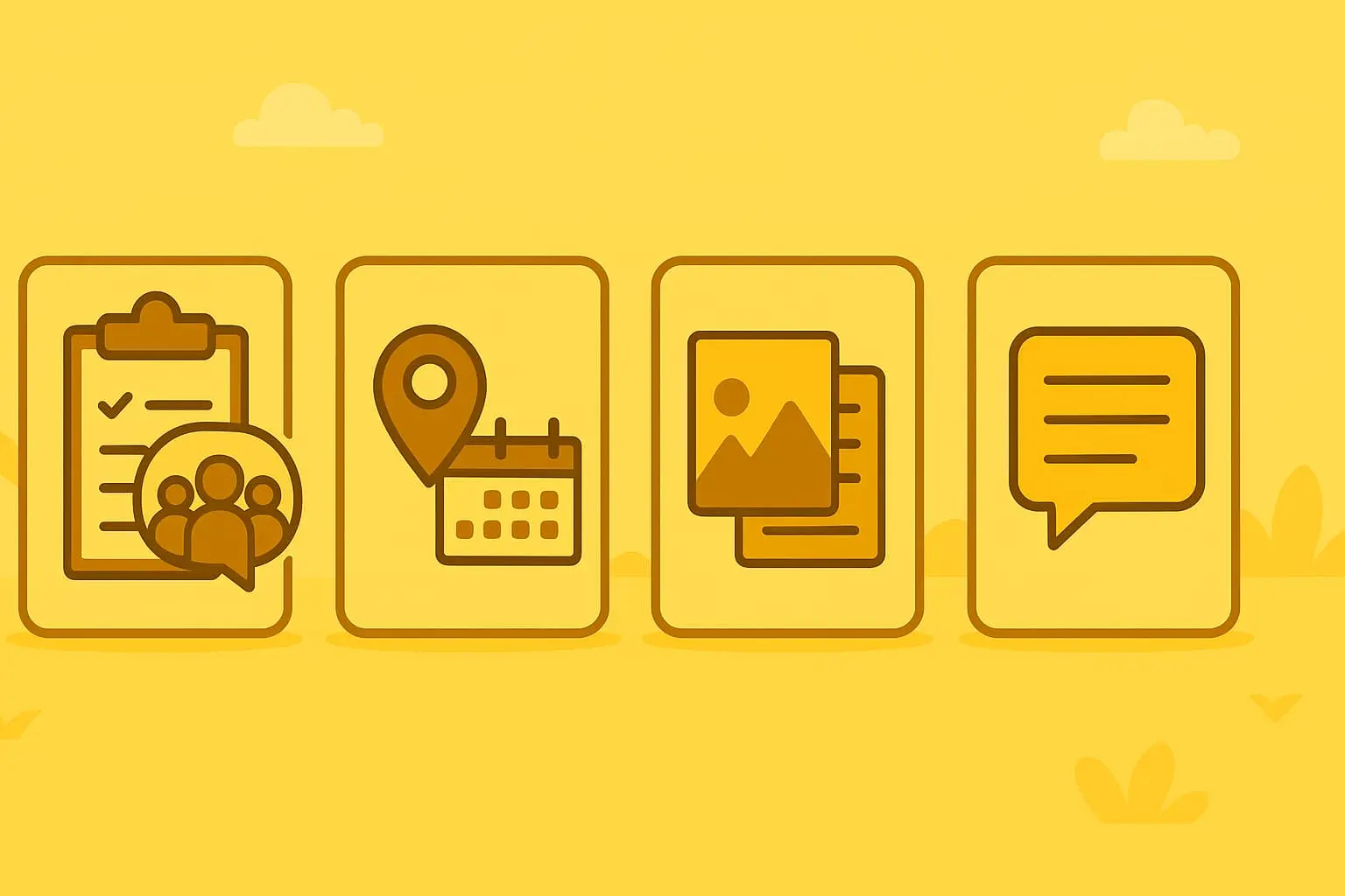 昔の張り紙とデジタルの張り紙比べている画像