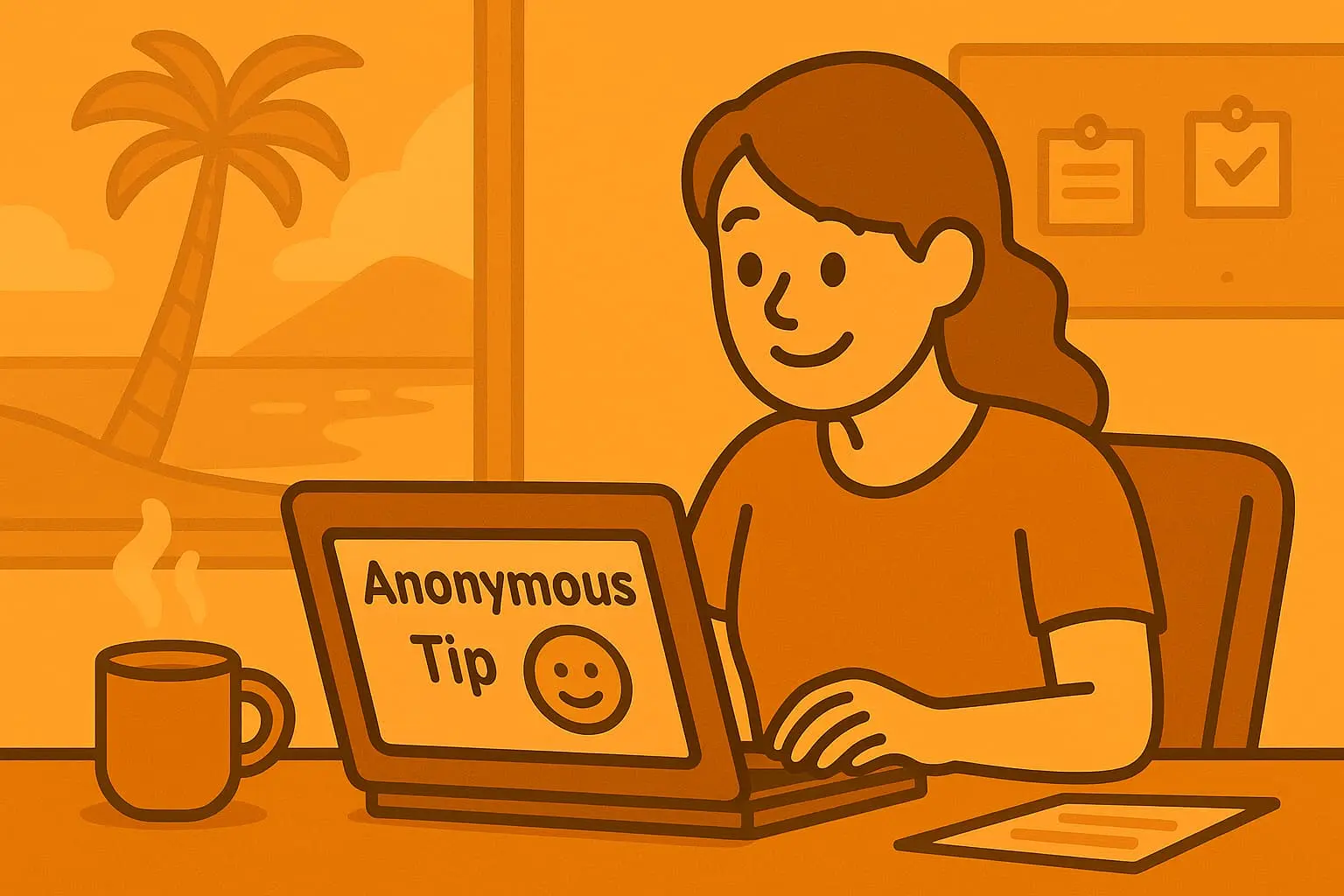 昔の張り紙とデジタルの張り紙比べている画像