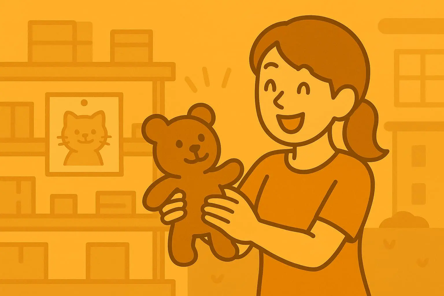 昔の張り紙とデジタルの張り紙比べている画像